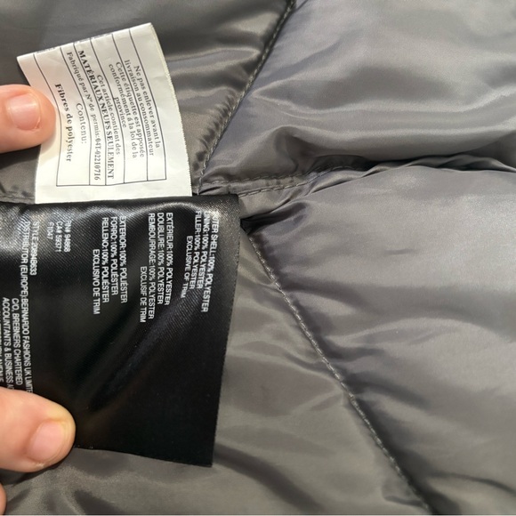 Bernardo EcoPlume Sz XS Gray Silver Quilted Puffer Jacket Coat Midi - Picture 11 of 14